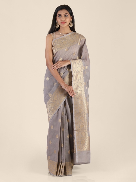 Shruti and Mangaaysh Grey & Gold-Coloured Silk Blend Woven Design Banarasi Handloom Saree
Shruti and Mangaaysh Grey & Gold-Coloured Silk Blend Woven Design Banarasi Handloom Saree