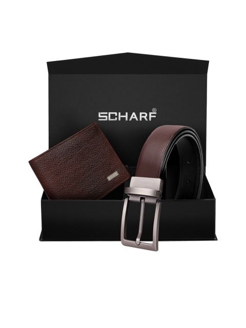 SCHARF Men Brown & Black Leather Accessory Gift Set