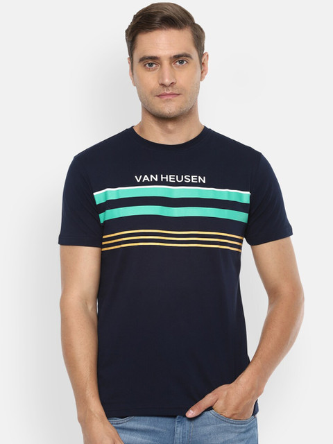 Van Heusen Sport Men Navy Blue Striped Round Neck T-shirt
Van Heusen Sport Men Navy Blue Striped Round Neck T-shirt