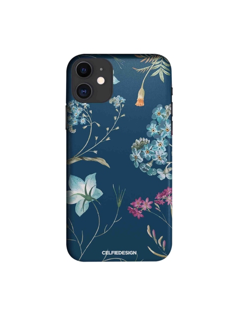 CelfieDesign Unisex Blue & Pink Floral Printed Sustainable iPhone 11 Back Case