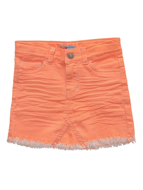 Kid Studio Girls Orange Solid A-Line Skirt