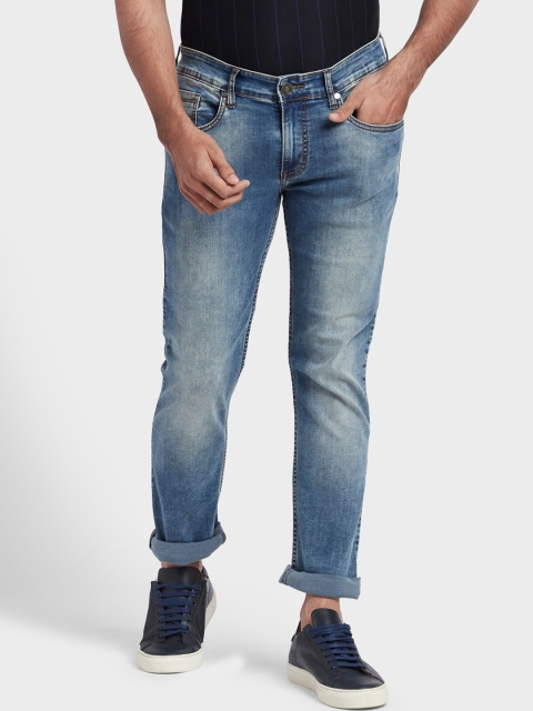 ColorPlus Men Blue Tapered Fit Mid-Rise Clean Look Jeans