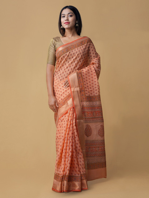 Unnati Silks Peach-Coloured Printed Pure Cotton Saree
Unnati Silks Peach-Coloured Printed Pure Cotton Saree