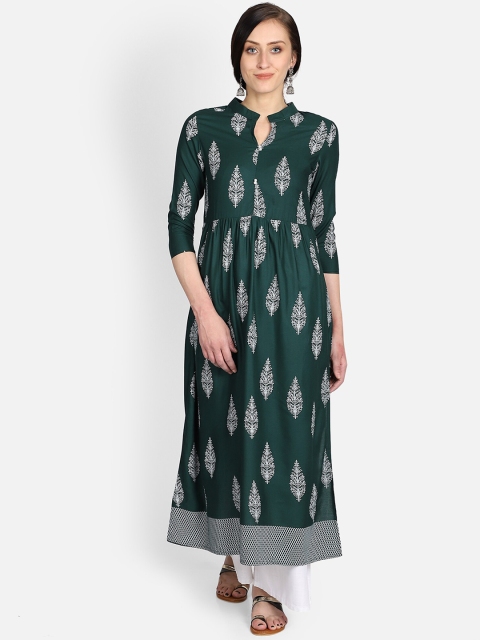 Bani Women Women Green Printed A-Line Kurta
