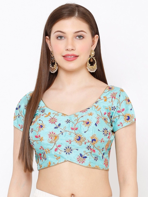 SALWAR STUDIO Women Blue & Gold-Coloured Embroidered Padded Readymade Saree Blouse
SALWAR STUDIO Women Blue & Gold-Coloured Embroidered Padded Readymade Saree Blouse