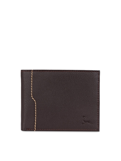 Pacific Gold Men Brown Solid Two Fold Wallet