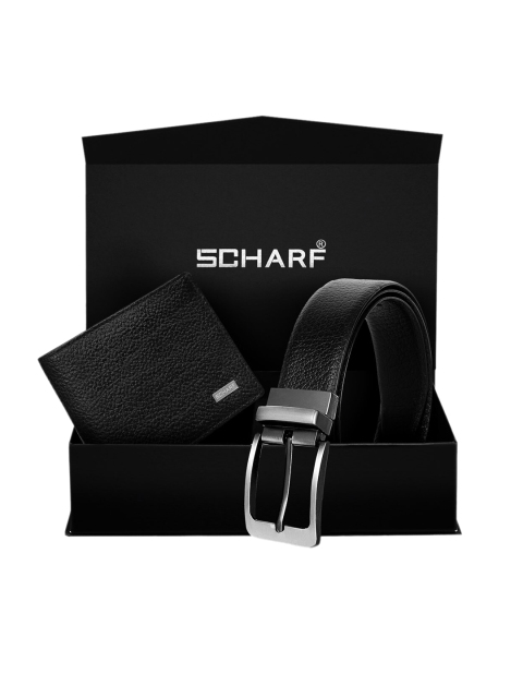 SCHARF Men Black & Brown Leather Accessories Gift Set