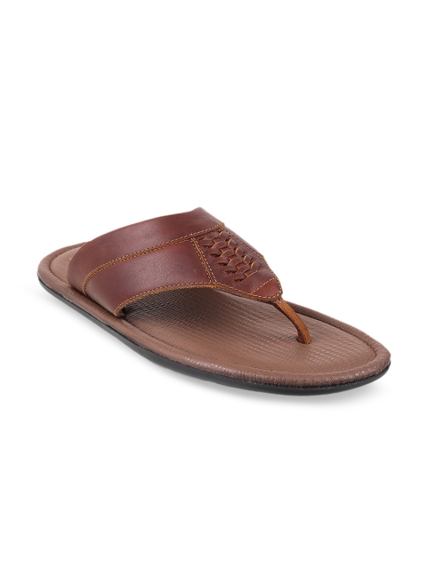 Metro Men Brown Leather Comfort Sandals