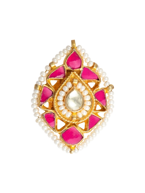 MORKANTH JEWELLERY Gold-Plated Pink & White Kundan Studded Adjustable Finger Ring
MORKANTH JEWELLERY Gold-Plated Pink & White Kundan Studded Adjustable Finger Ring