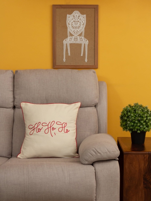 BandBox Off-White Set of Single Quirky Square Cushion Covers