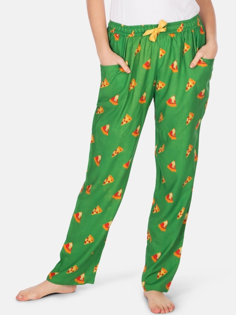 Smugglerz Women Green Printed Lounge Pants