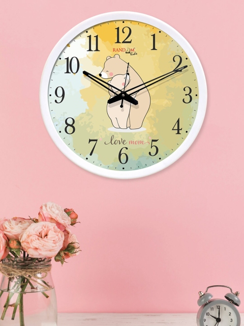 RANDOM Multicoloured Round Printed Analogue Wall Clock, Multi