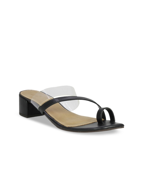 Inc 5 Women Black Solid Sandals