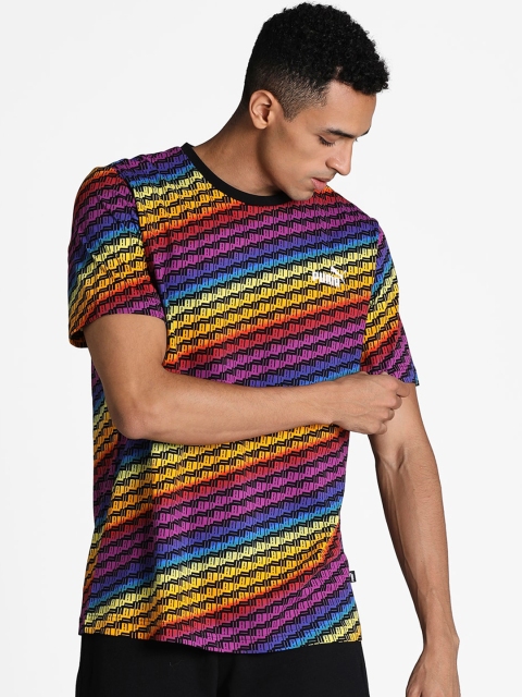 Puma Men White Printed Round Neck Pride AOP Tee, Multi