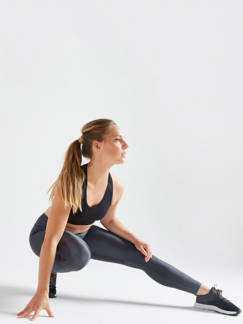 Domyos By Decathlon Women Fitness Leggings With Key Pocket - Grey