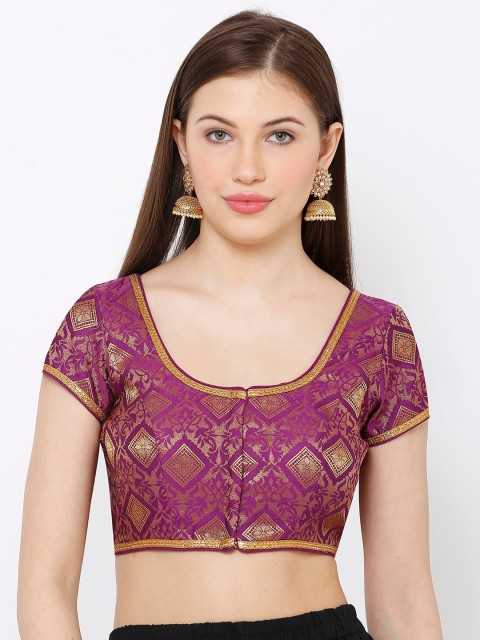 SALWAR STUDIO Women Purple & Gold-Coloured Woven-Design Padded Readymade Saree Blouse
SALWAR STUDIO Women Purple & Gold-Coloured Woven-Design Padded Readymade Saree Blouse