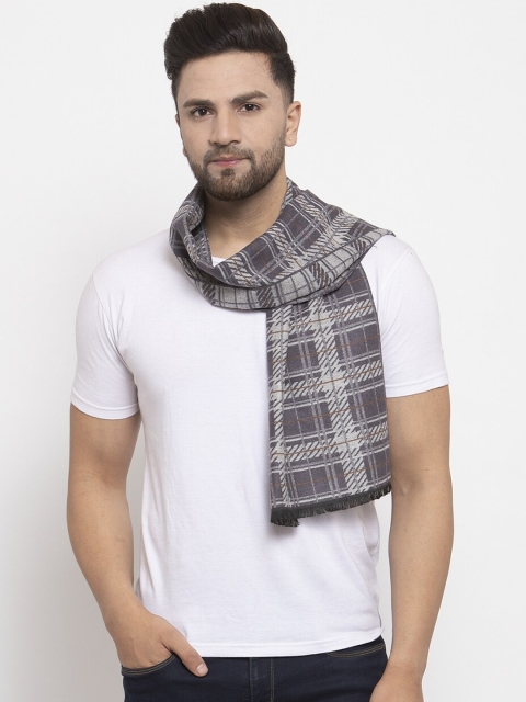 Calvadoss Men Grey Checked Premium Muffler