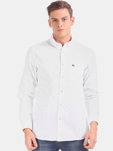 Arrow Sport Men White Regular Fit Printed Casual Shirt