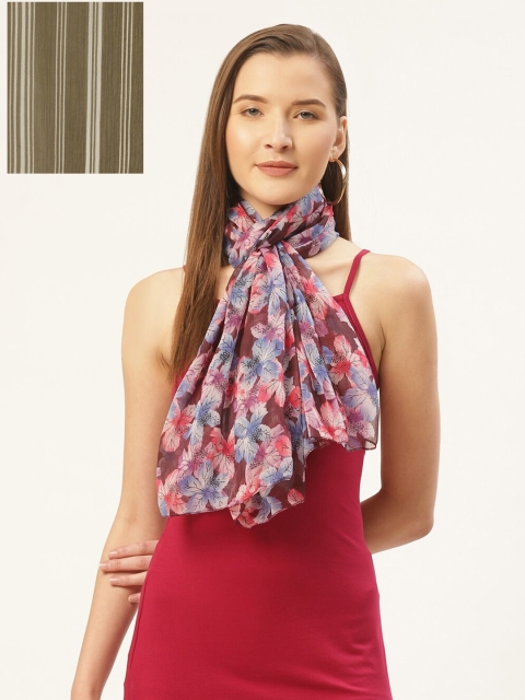 Trend Arrest Women Pack of 2 Printed Scarves, Multi