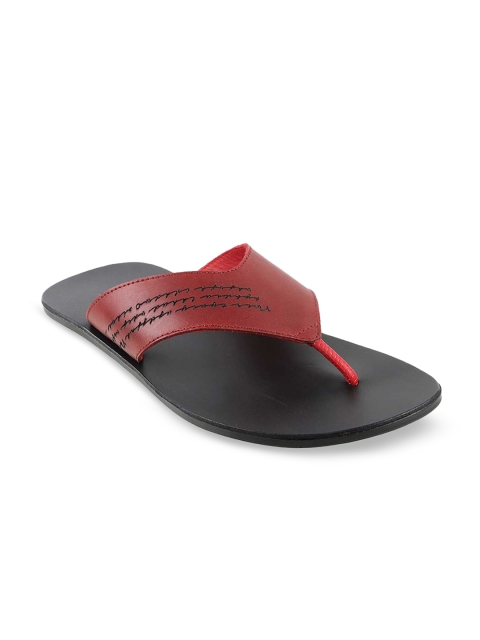 Metro Men Red Leather Comfort Sandals