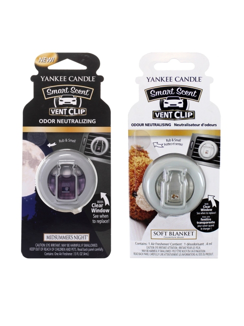 YANKEE CANDLE Set of 2 Smart Scent Vent Clip Air Freshener, White