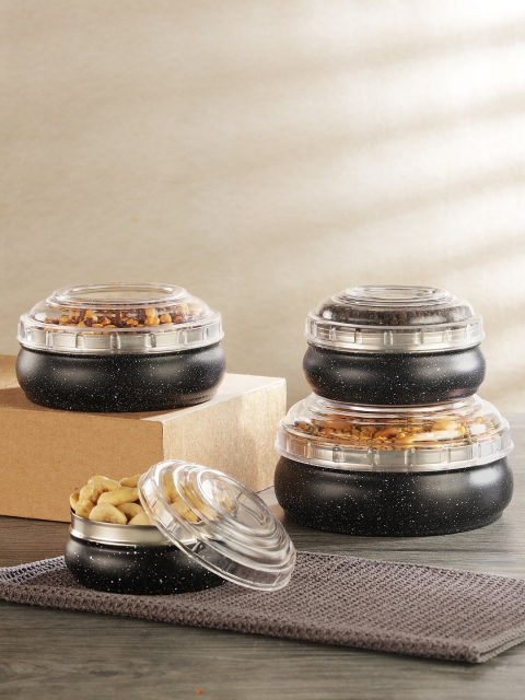 Jensons Set Of 4 Black & Transparent Marble Finish Stainless Steel Belly Storage Containers
Jensons Set Of 4 Black & Transparent Marble Finish Stainless Steel Belly Storage Containers