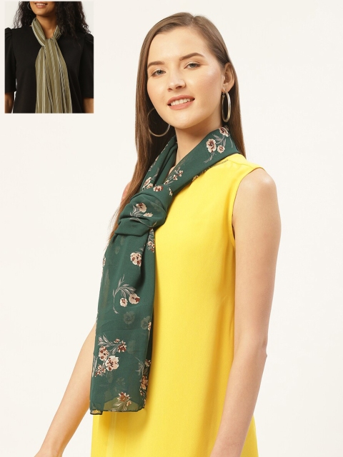 Trend Arrest Women Pack of 2 Printed Scarves, Multi
