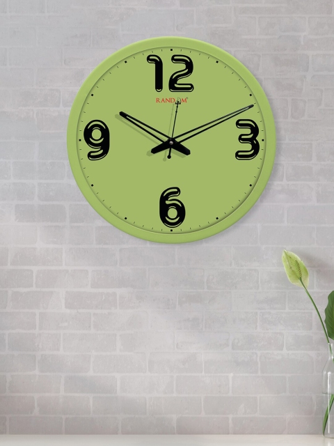 RANDOM Green Dial Round Solid 30 cm Analogue Wall Clock