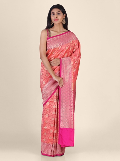 Shruti and Mangaaysh Coral Pink & Red Silk Blend Woven Design Banarasi Handloom Saree
Shruti and Mangaaysh Coral Pink & Red Silk Blend Woven Design Banarasi Handloom Saree