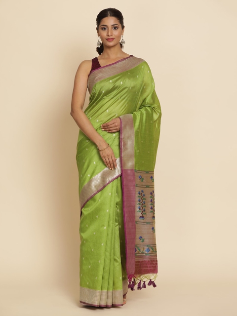 Koskii Green Printed Art Silk Saree