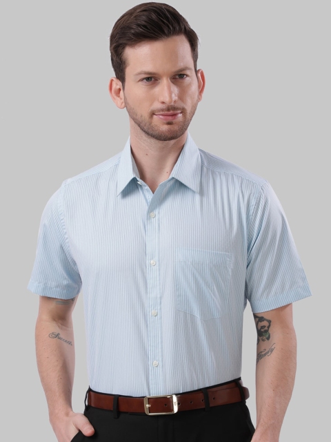 Next Look Men Blue Regular Fit Striped Formal Shirt