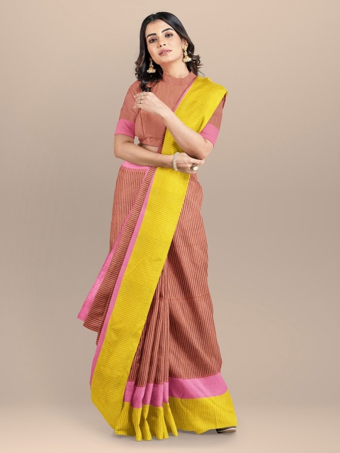 BharatSthali Peach-Coloured & Yellow Silk Cotton Woven Design Kota Sustainable Saree
BharatSthali Peach-Coloured & Yellow Silk Cotton Woven Design Kota Sustainable Saree