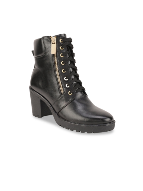 Bruno Manetti Women Black Solid Heeled Boots