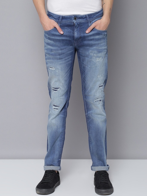 Antony Morato Men Blue Slim Fit Mid-Rise Mildly Distressed Jeans
