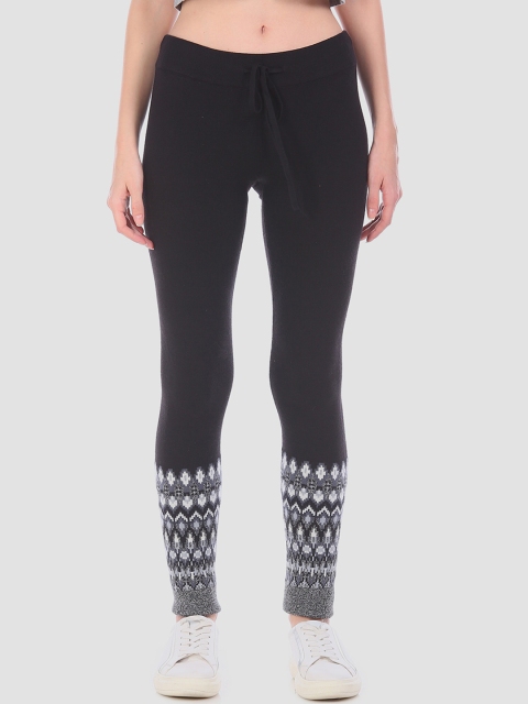 GAP Women Black Printed Sweater Joggers