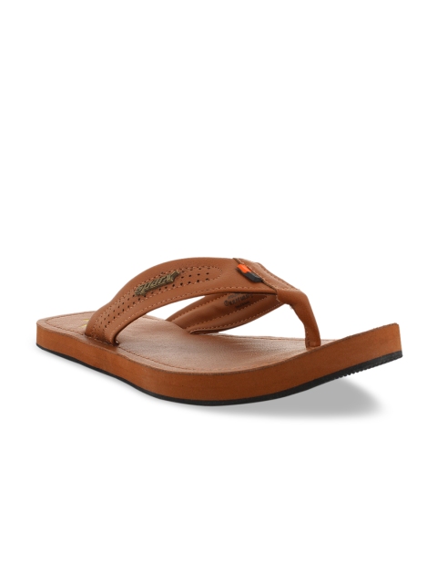 Sparx Men Tan Brown Solid Thong Flip-Flops
