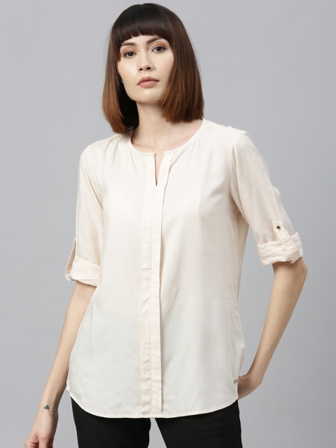Park Avenue Woman Women Beige Solid Top