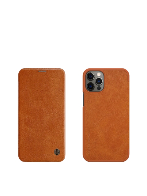 TREEMODA Brown Solid Leather iPhone 12 Pro Case