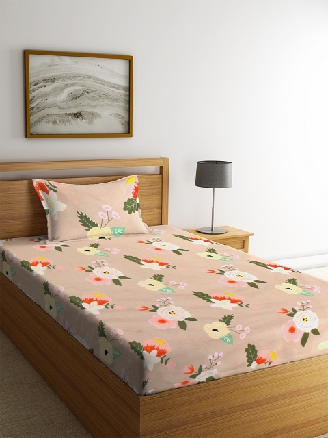 KLOTTHE Pink & Green Floral Printed 210 TC Cotton Sustainable Single Bedsheet With 1 Pillow Cover
KLOTTHE Pink & Green Floral Printed 210 TC Cotton Sustainable Single Bedsheet With 1 Pillow Cover
