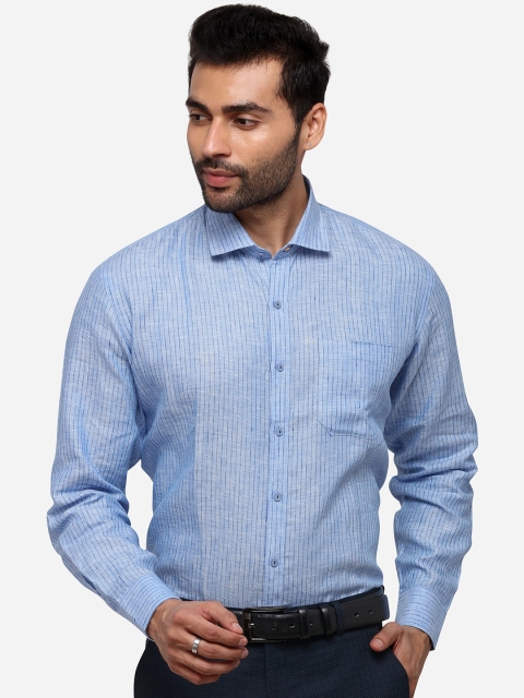 JADE BLUE Men Blue Regular Fit Striped Casual Shirt