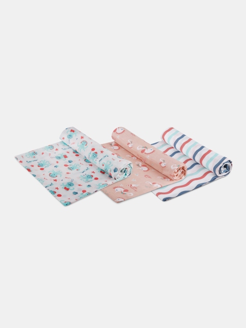 Kaarpas Infant Kids Pack Of 3 Multicoloured Printed Organic Cotton Muslin Printed Swaddle, White
Kaarpas Infant Kids Pack Of 3 Multicoloured Printed Organic Cotton Muslin Printed Swaddle, White