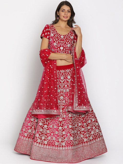 Koskii Women Pink & Silver-Coloured Embellished Velvet Semi-Stitched Lehenga & Unstitched Blouse with Dupatta
Koskii Women Pink & Silver-Coloured Embellished Velvet Semi-Stitched Lehenga & Unstitched Blouse with Dupatta