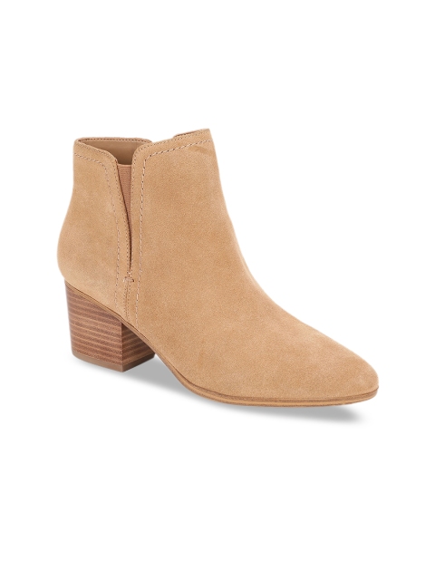 ALDO Women Brown Solid Leather Heeled Boots