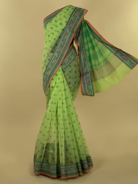 Pothys Green Woven Design Supernet Saree