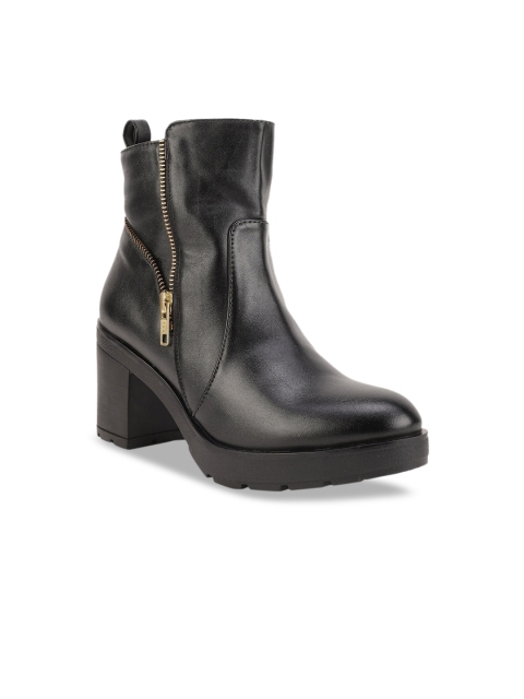 Bruno Manetti Women Black Solid Heeled Boots