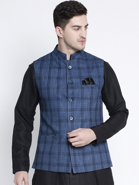 MAXENCE Blue Pure Cotton Waistcoat