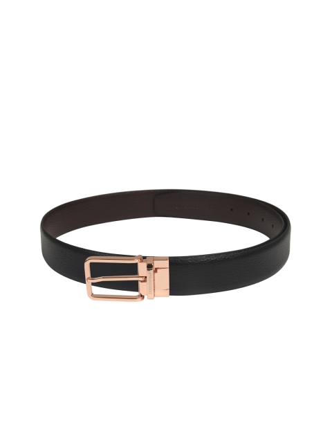 CHRISTOPOLO Men Black & Brown Textured Belt