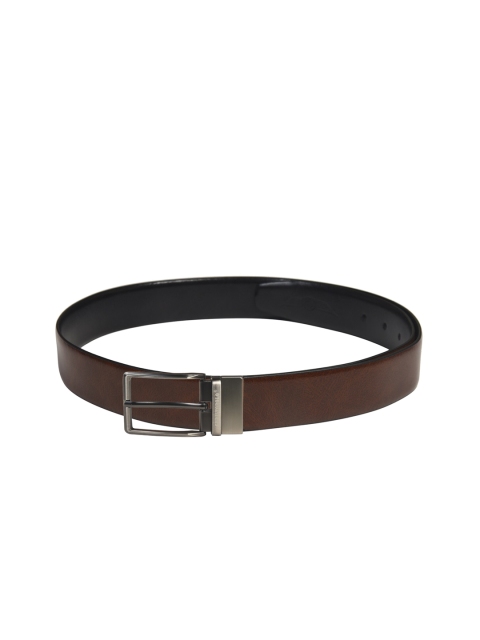CHRISTOPOLO Men Black & Brown Solid Reversible Genuine Leather Belt
