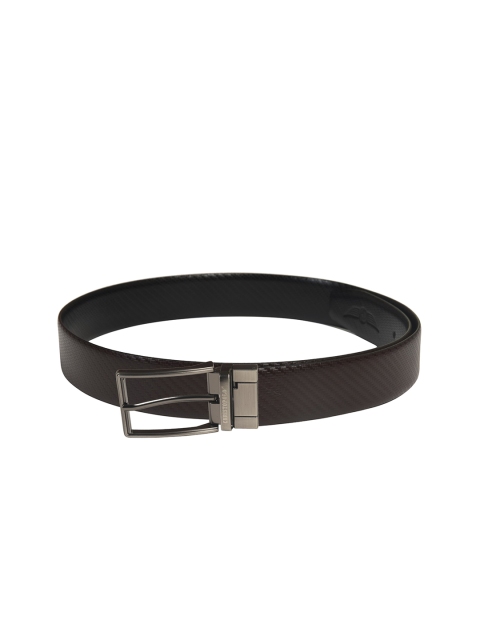 CHRISTOPOLO Men Black & Brown Solid Reversible Genuine Leather Belt