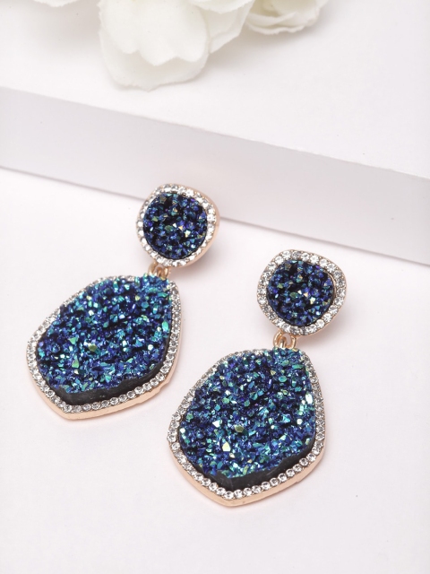 AVANT-GARDE PARIS Blue Geometric Drop Earrings